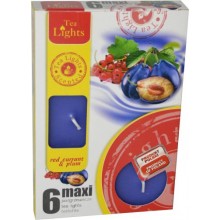 Sviečka čajová 6 kusová MAXI red currant & plum